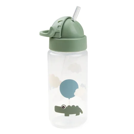 Done by Deer Trinkflasche mit Strohhalm, happy clouds green