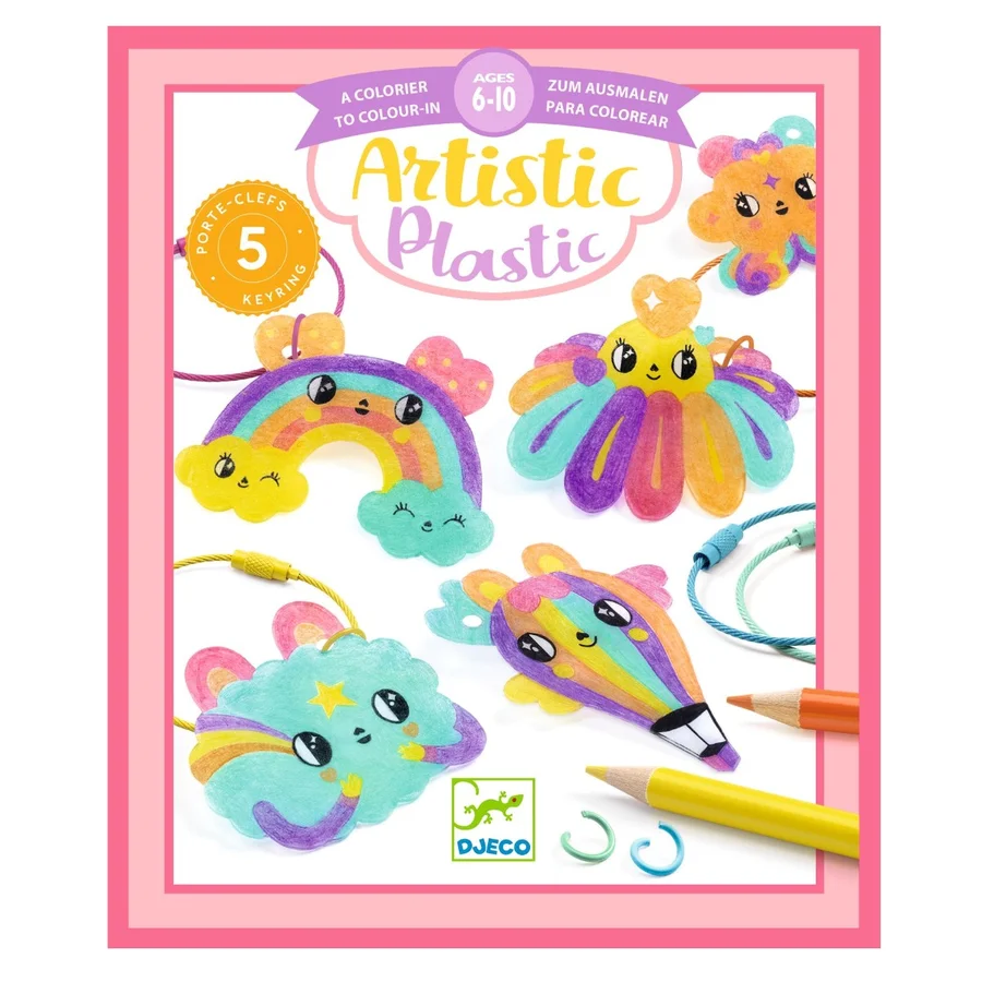Djeco Kreativ krympeplast, Kawaii nøgleringe