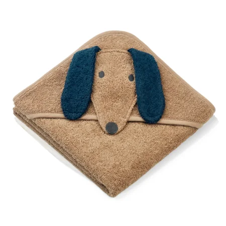 Liewood lille babyhåndklæde, hund - oat mix