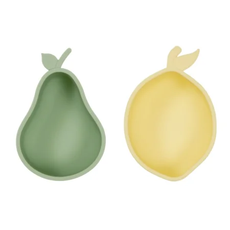 OyOy Yummy Zitronen- und Birnensnackschalen, yellow/green