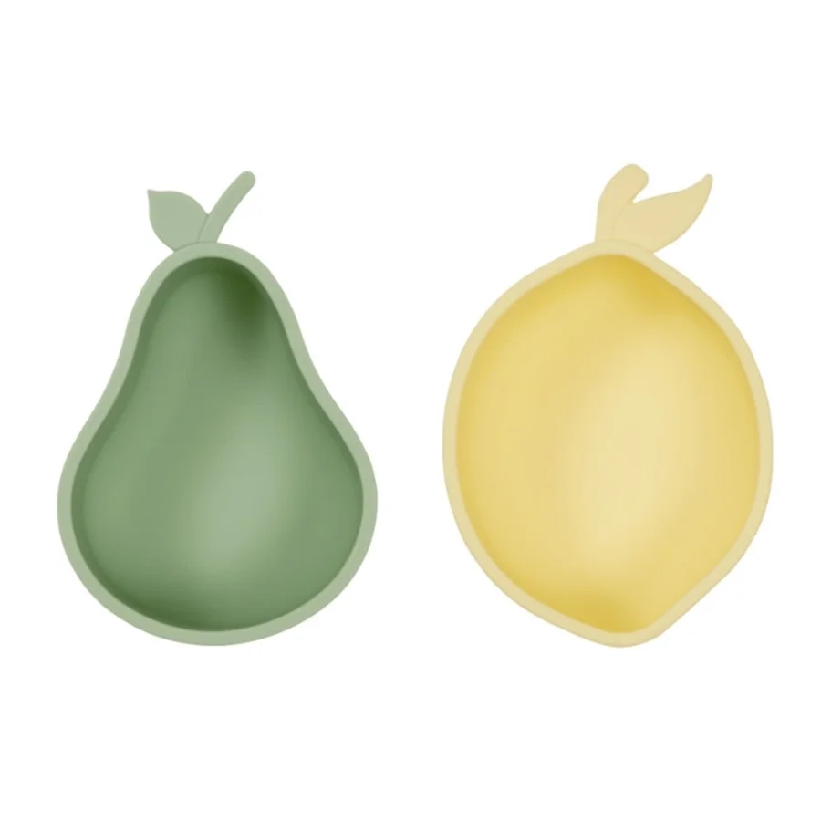 OyOy Yummy Zitronen- und Birnensnackschalen, yellow/green