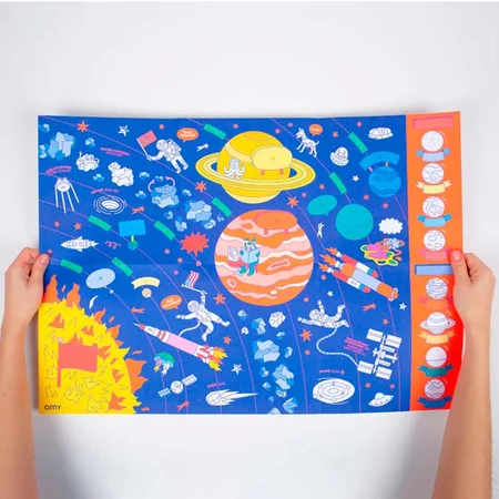 Omy School Plakat zum Ausmalen - Sonnensystem