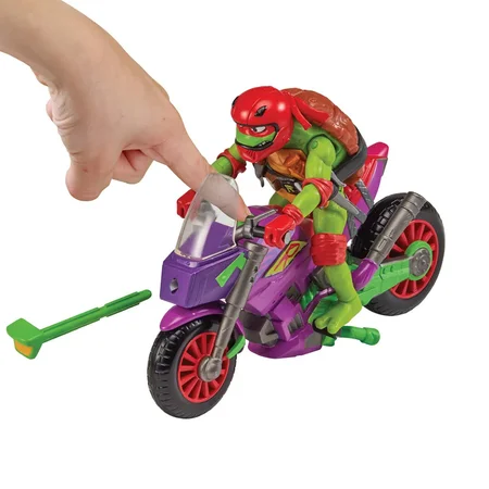 Turtles Mutant Mayhem Purple Drachen Motorrad mit Raphael