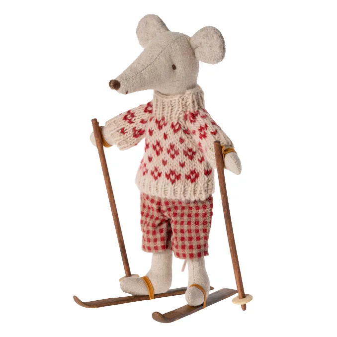Maileg Ski og skistave, Mor & Far mus