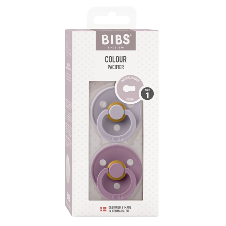 BIBS 2er-Pack runder Schnuller Gr. 1, fossil grey/mauve