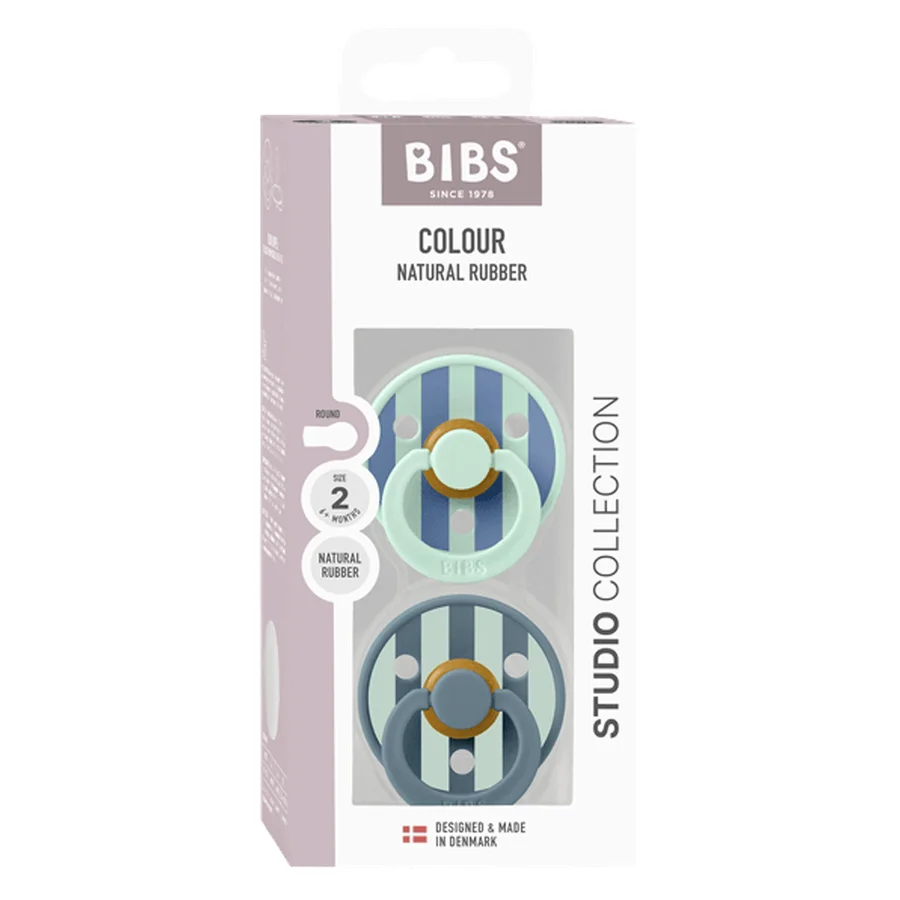 BIBS Studio Line 2er-Pack Schnuller, Größe 2 - nordic mint/petrol mix
