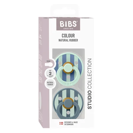 BIBS Studio Line 2er-Pack Schnuller, Größe 2 - nordic mint/petrol mix