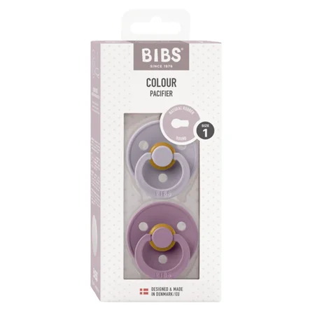 BIBS 2er-Pack runder Schnuller Gr. 1, fossil grey/mauve