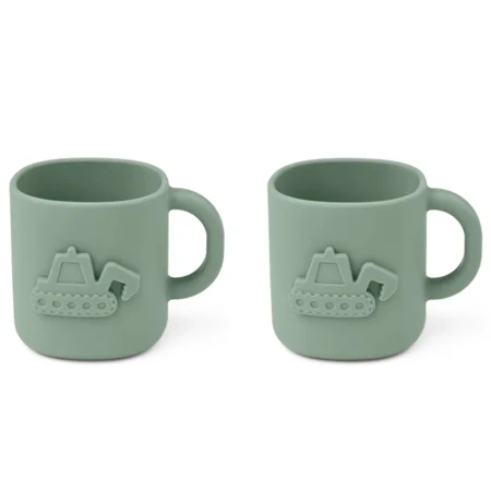 Liewood Chaves 2er-Pack Silikon-Becher, faune green
