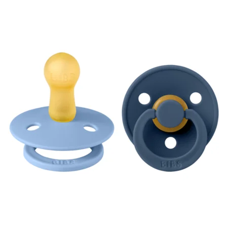 BIBS 2er-Pack Latex Schnuller Gr. 2 sky blue / steel blue