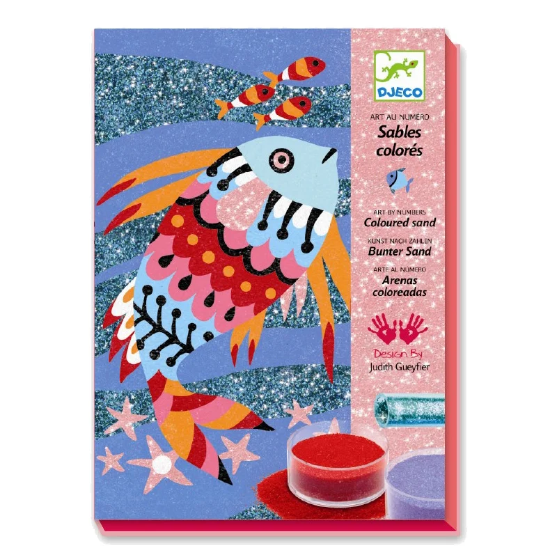 Djeco Kreativbox, Sandmotive mit Regenbogenfischen