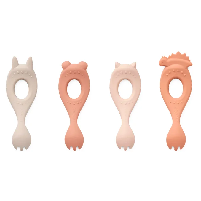 Liewood Liva 4er-Pack Silikon-Gabelset, rose multi mix