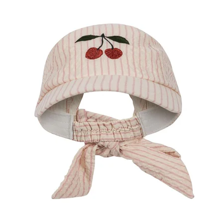 Konges Sløjd Ellie kasket med sløjfe, peony stripe