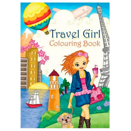 Malbuch A4, Travel Girl, 16 Seiten