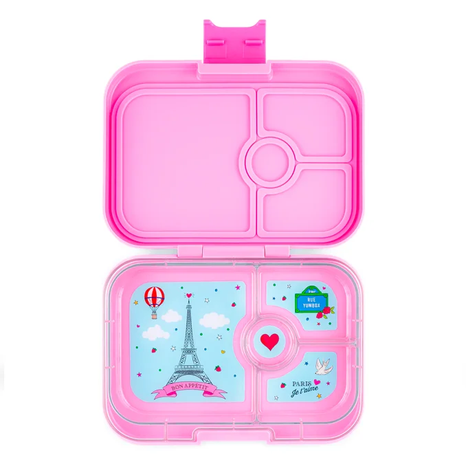 Yumbox Panino Brotbox mit 4 Fächern, Fifi pink - Paris je t'aime tray