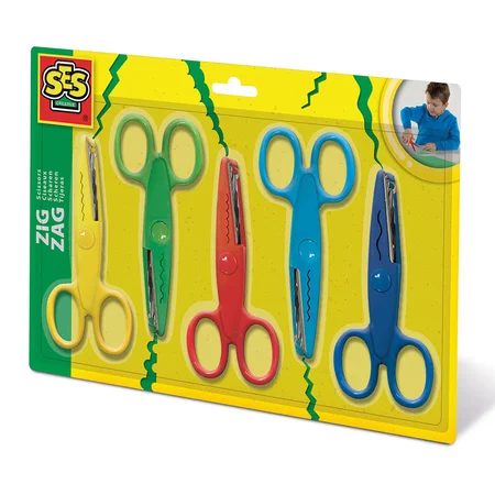 SES Creative, 5er-Pack Kinderscheren - Zickzack