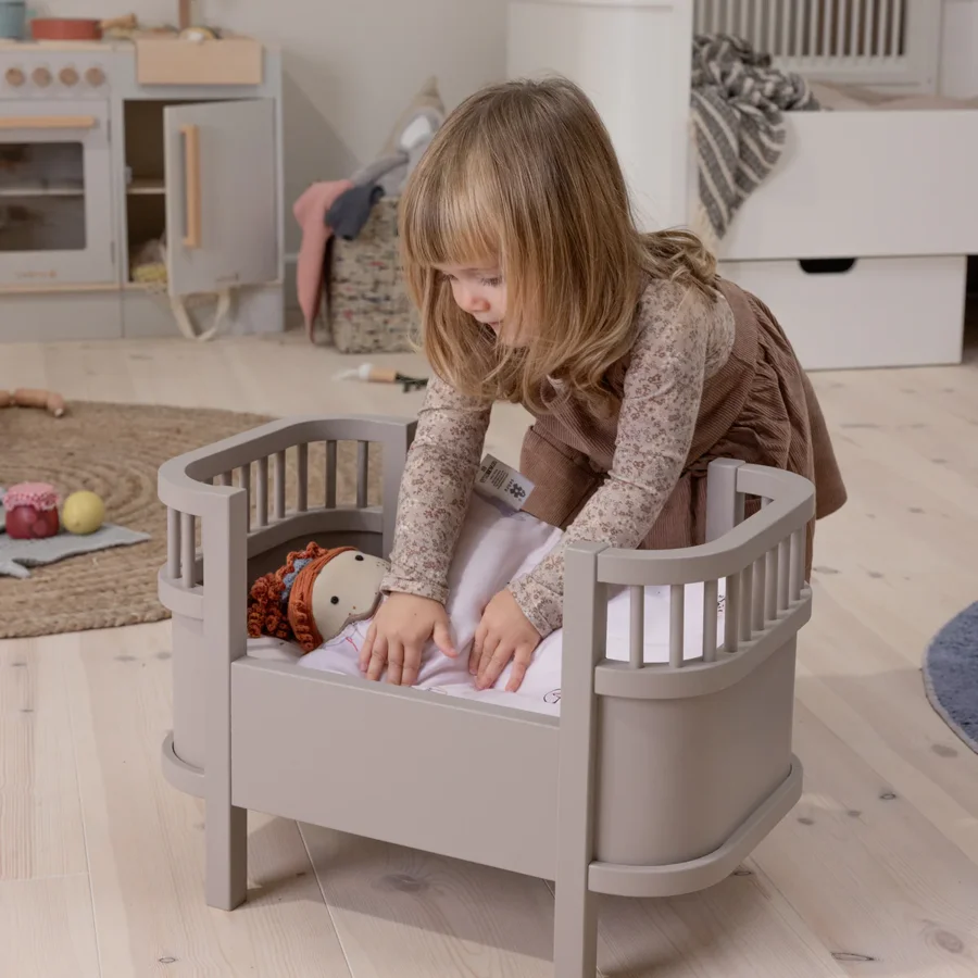 Puppenbett mit Matratze, jetty beige, Sebra 
