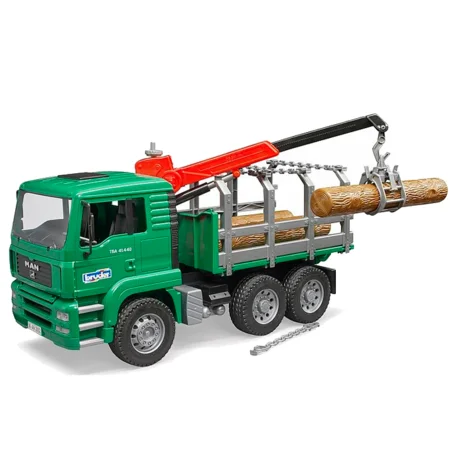 Bruder MAN Baumtransporter mit Kran - Baumstämme