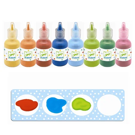 Djeco 8 plakatfarver i flasker