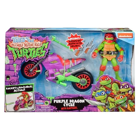 Turtles Mutant Mayhem Purple Drachen Motorrad mit Raphael