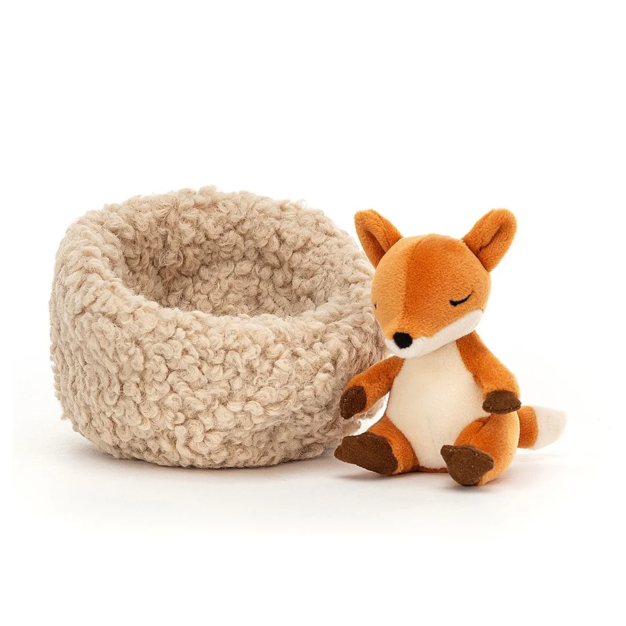 Jellycat Hibernating Ræv i rede, 12 cm