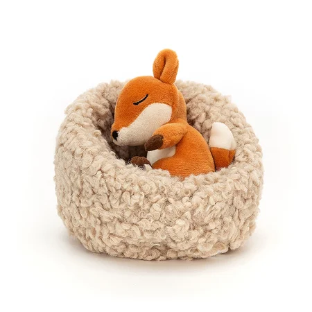 Jellycat Hibernating Ræv i rede, 12 cm