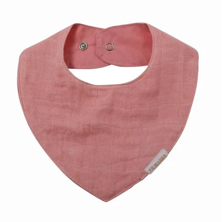 Filibabba Muslin Bib, dark rose