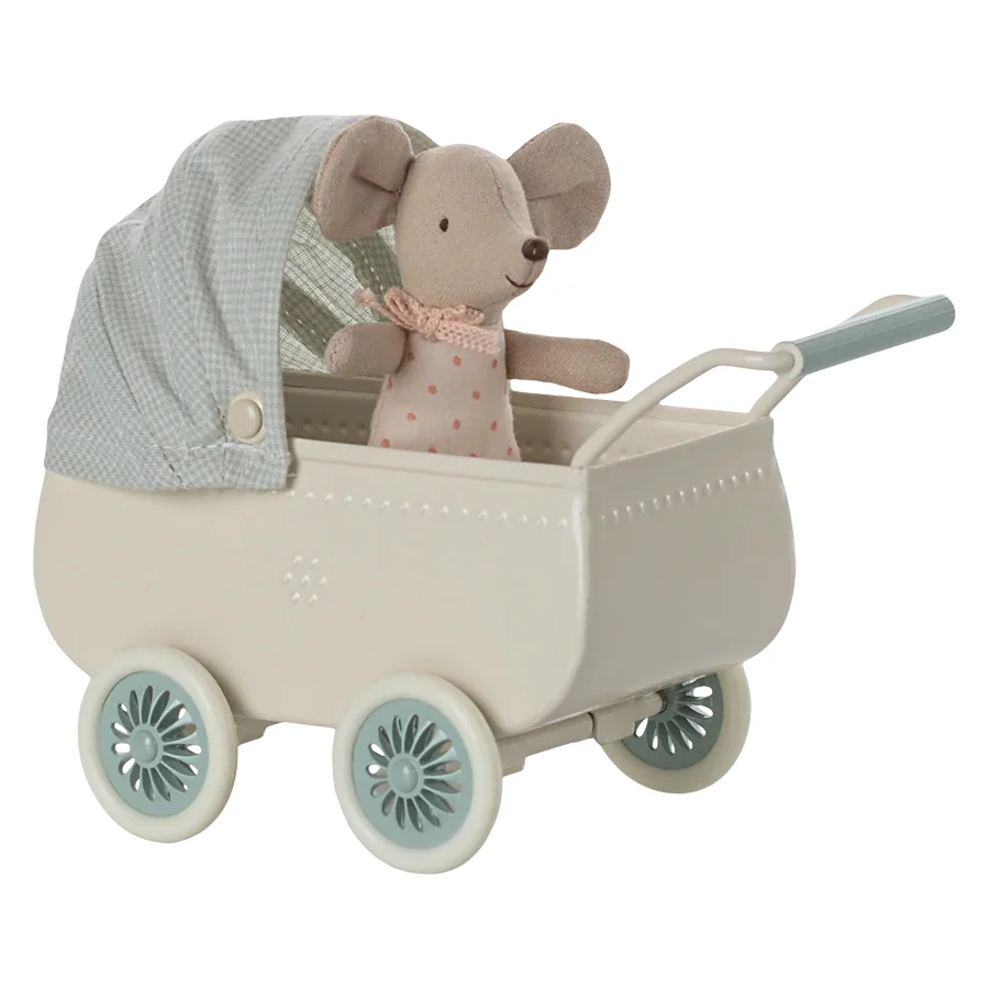 Maileg Kinderwagen für Babymaus, mint
