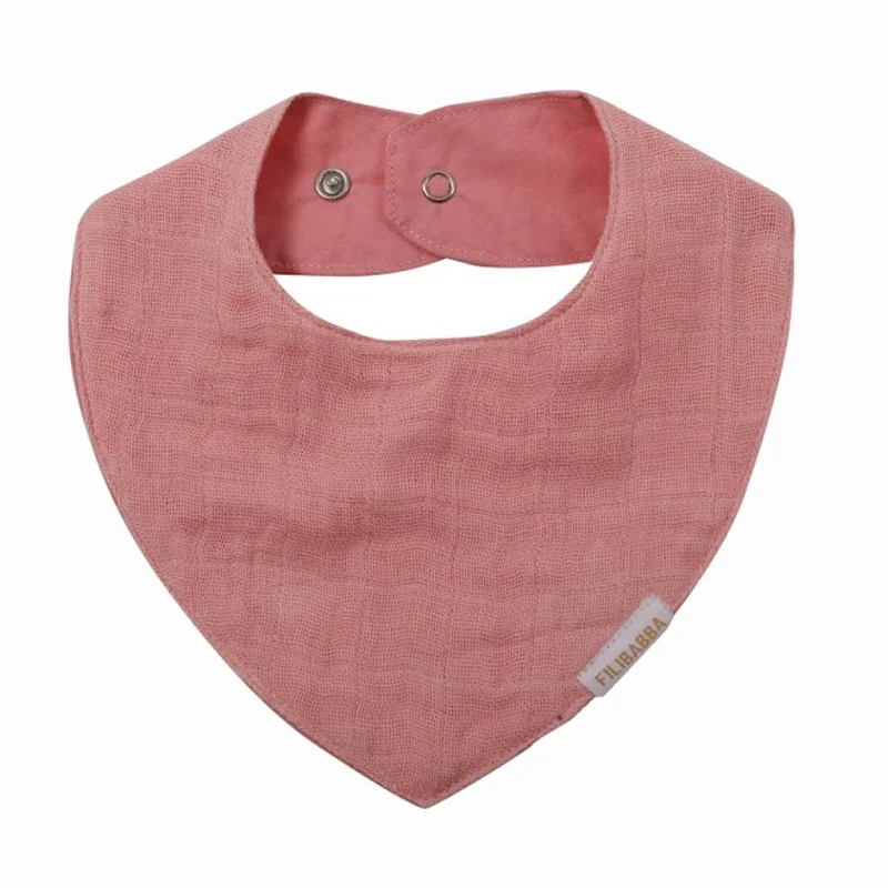 Filibabba Muslin Bib, dark rose