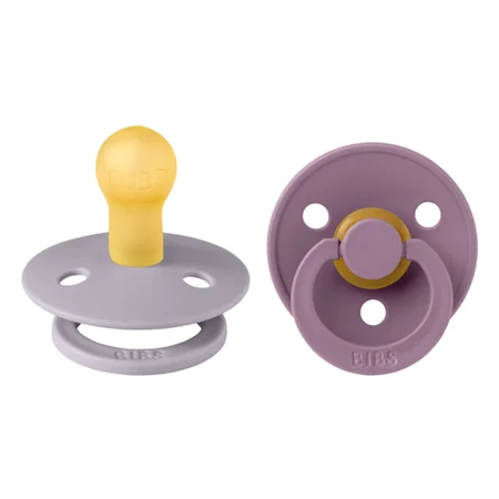 BIBS 2er-Pack runder Schnuller Gr. 1, fossil grey/mauve