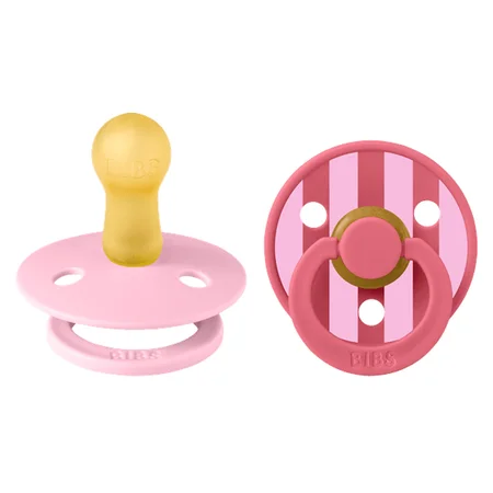 BIBS Studio Line 2er-Pack Schnuller, Größe 2 - baby pink/coral mix
