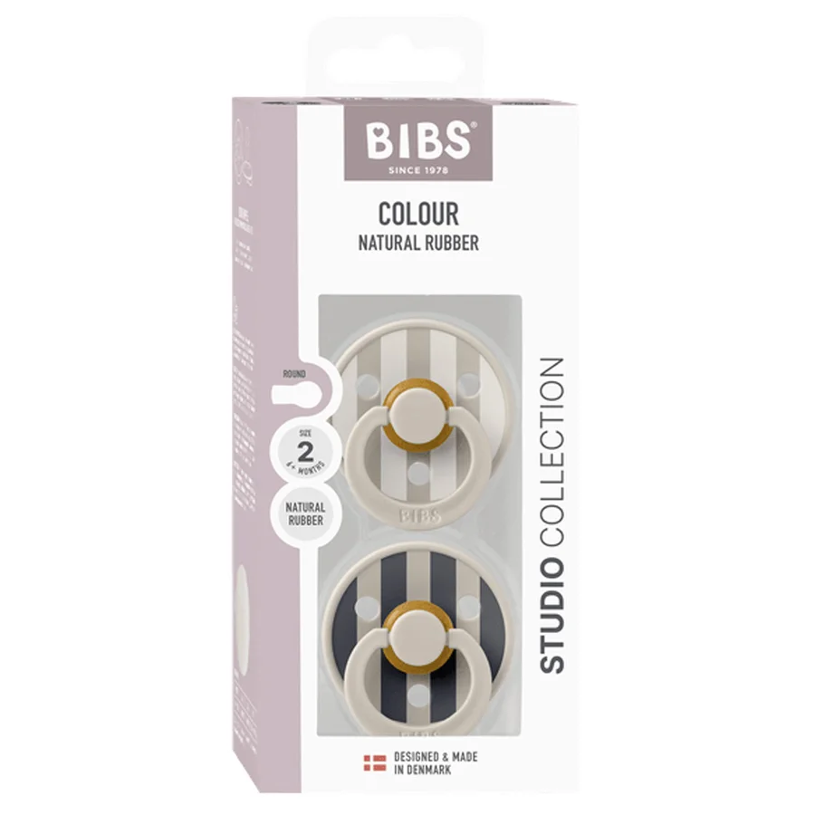 BIBS Studio Line 2er-Pack Schnuller, Größe 2 - sand mix