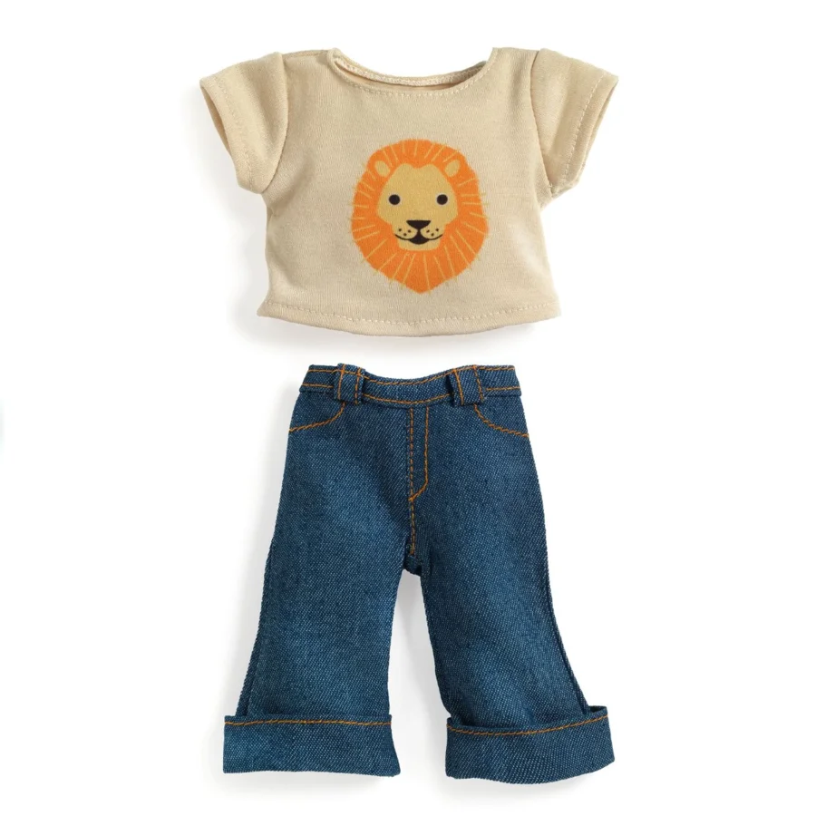 Djeco Lovely Pomea Puppenkleidung, Set mit Jeans