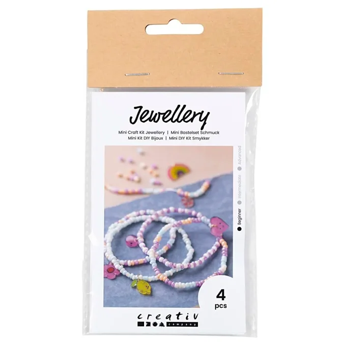 Creativ Company Mini DIY Bastelset Schmuck, Armbänder lila