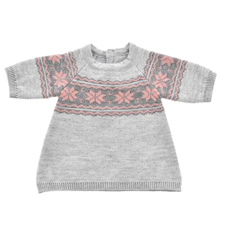 by Astrup Puppenkleidung, Strickkleid mit Muster - 40-45 cm