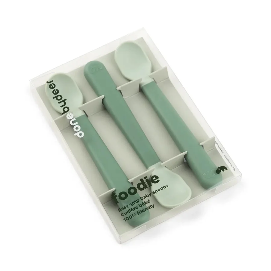 Foodie Easy-Grib 3-Pack Baby-Löffel, green, Done by Deer 