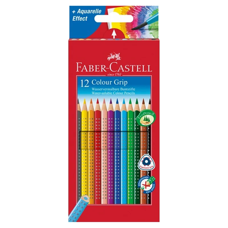 Grip Aquarelle-Buntstifte, 12 Stück, Faber-Castell