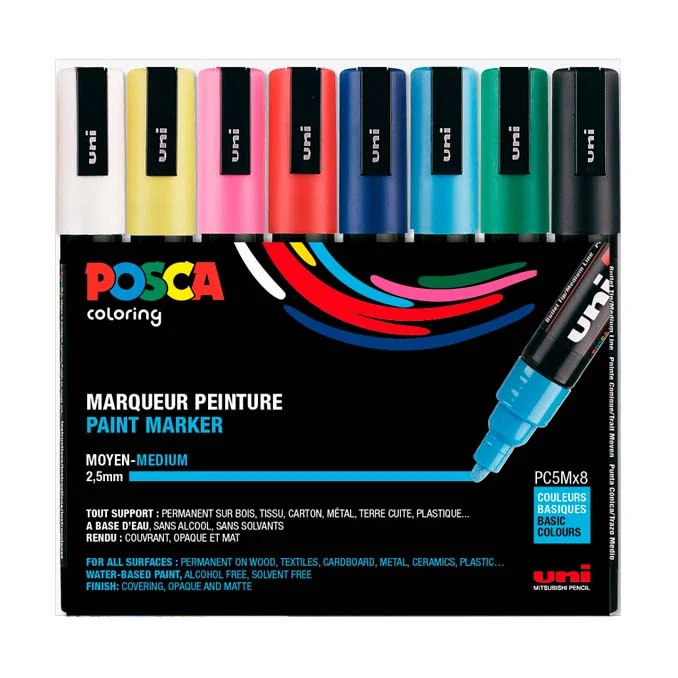 Posca Marker PC-5M, 8er-Pack Standard