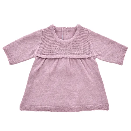 by Astrup dukketøj, ls strikkjole plum - 46-50 cm