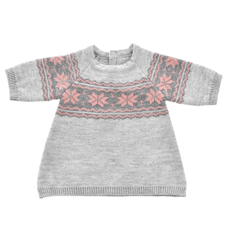 by Astrup Puppenkleidung, Strickkleid mit Muster - 40-45 cm