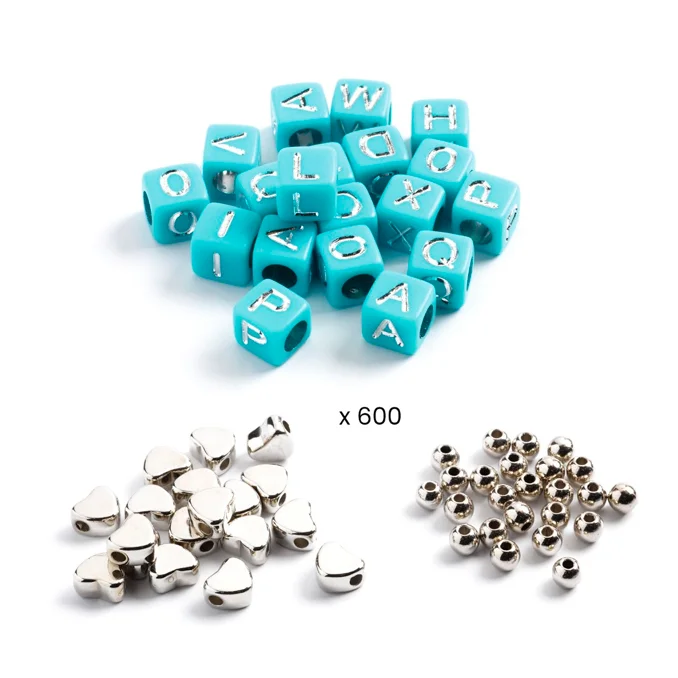 Djeco Buchstabenperlen, silber