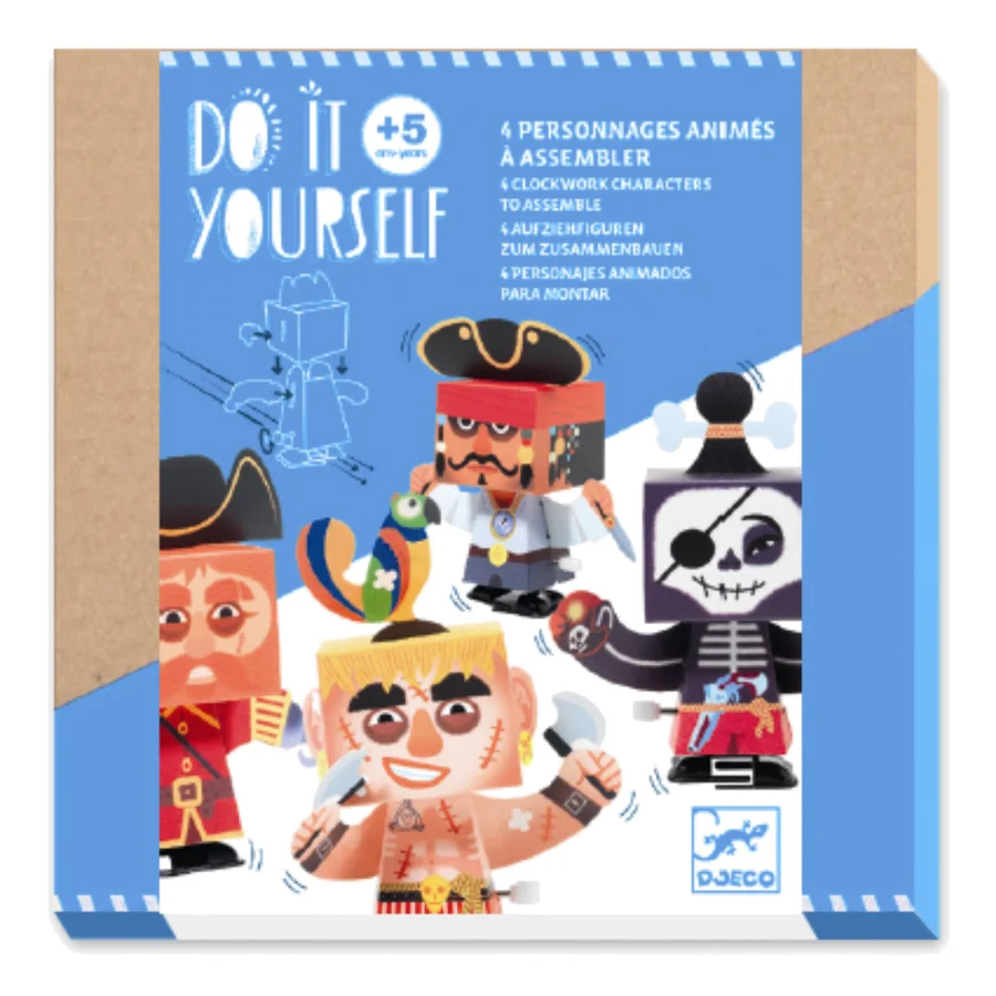 Djeco DIY-Box, Aufziehfiguren, Papierpiraten