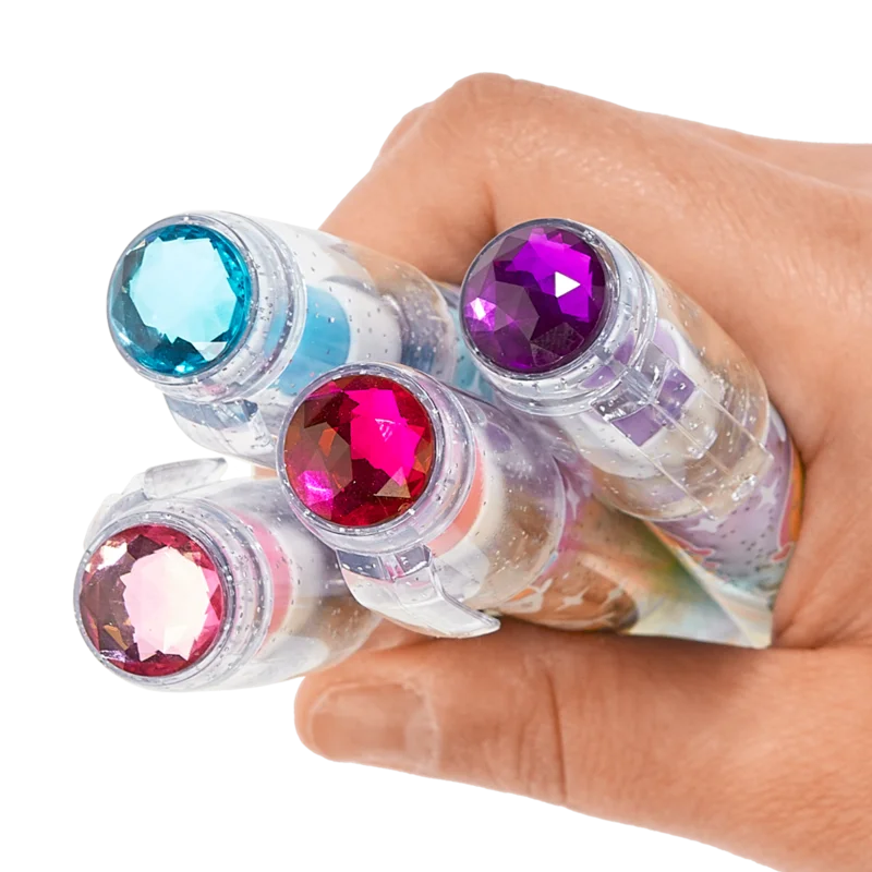 Ooly viskelæderpen m.glimmer og rhinsten