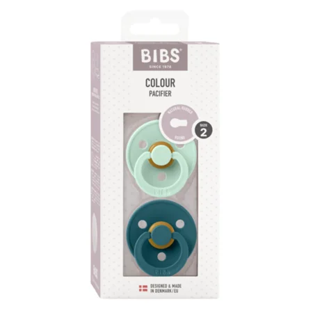 Bibs 2-pak rund sut, str 2 - nordic mint/forest lake