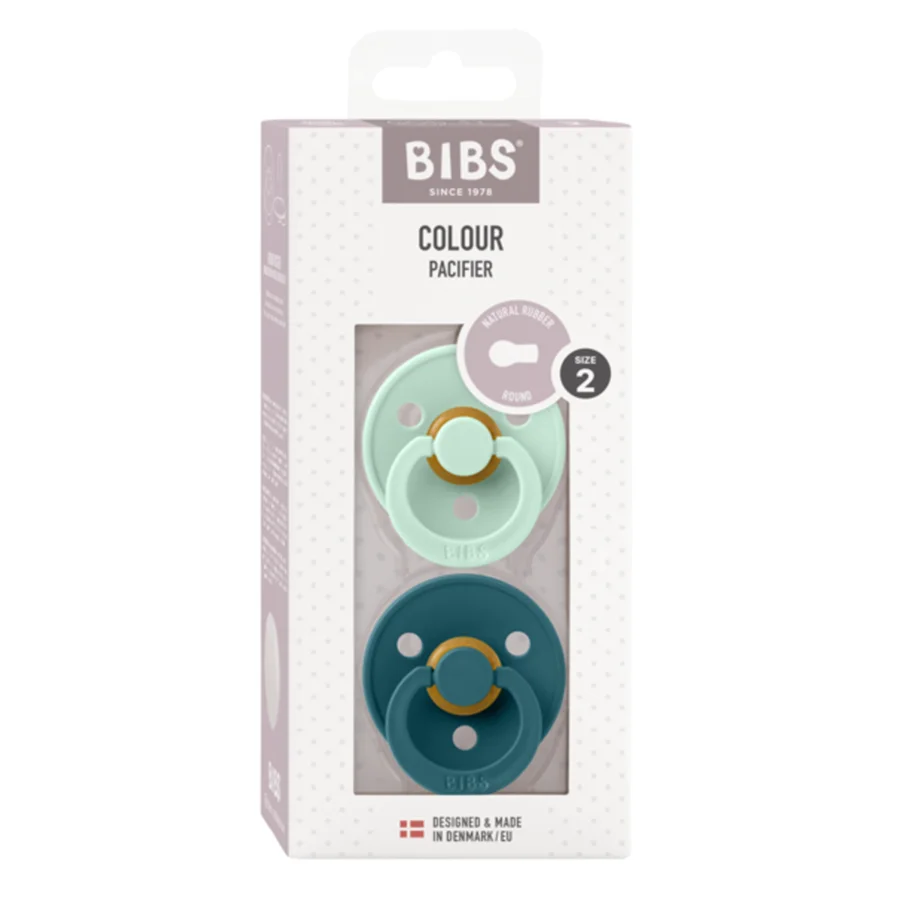 Bibs 2-pak rund sut, str 2 - nordic mint/forest lake