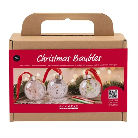 Creativ Company Hobby Mini DIY Kit Weihnachtskugeln mit Zeichnungen