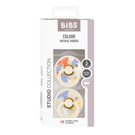 BIBS Studio 2er-Pack Schnuller Gr. 2, morning bloom/ivory mix