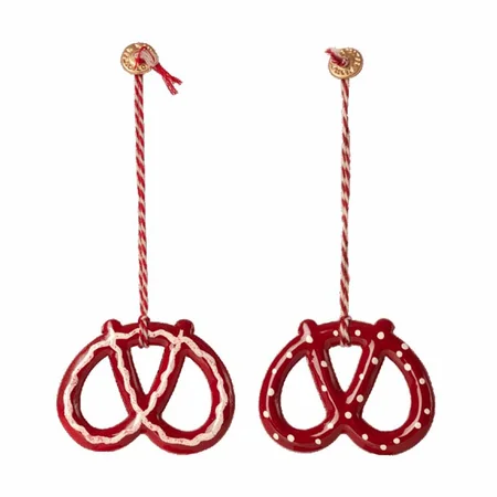 Maileg Weihnachtsbaum-Schmuck Metall "Brezel", 2 Varianten