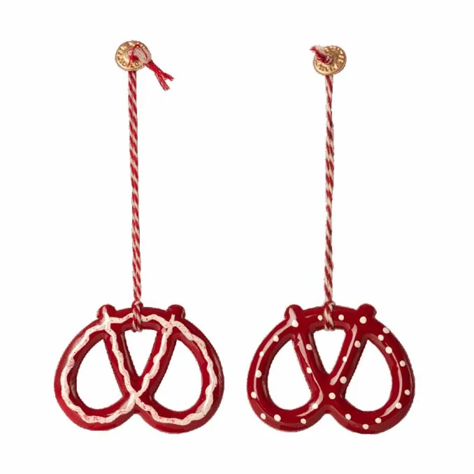 Maileg Weihnachtsbaum-Schmuck Metall "Brezel", 2 Varianten