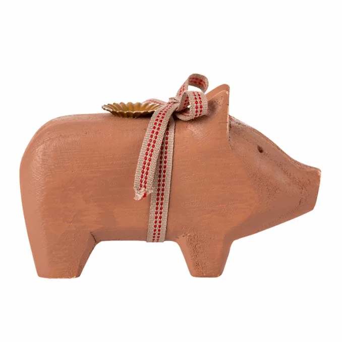 Maileg Kerzenständer "Schweinchen", klein - old rose